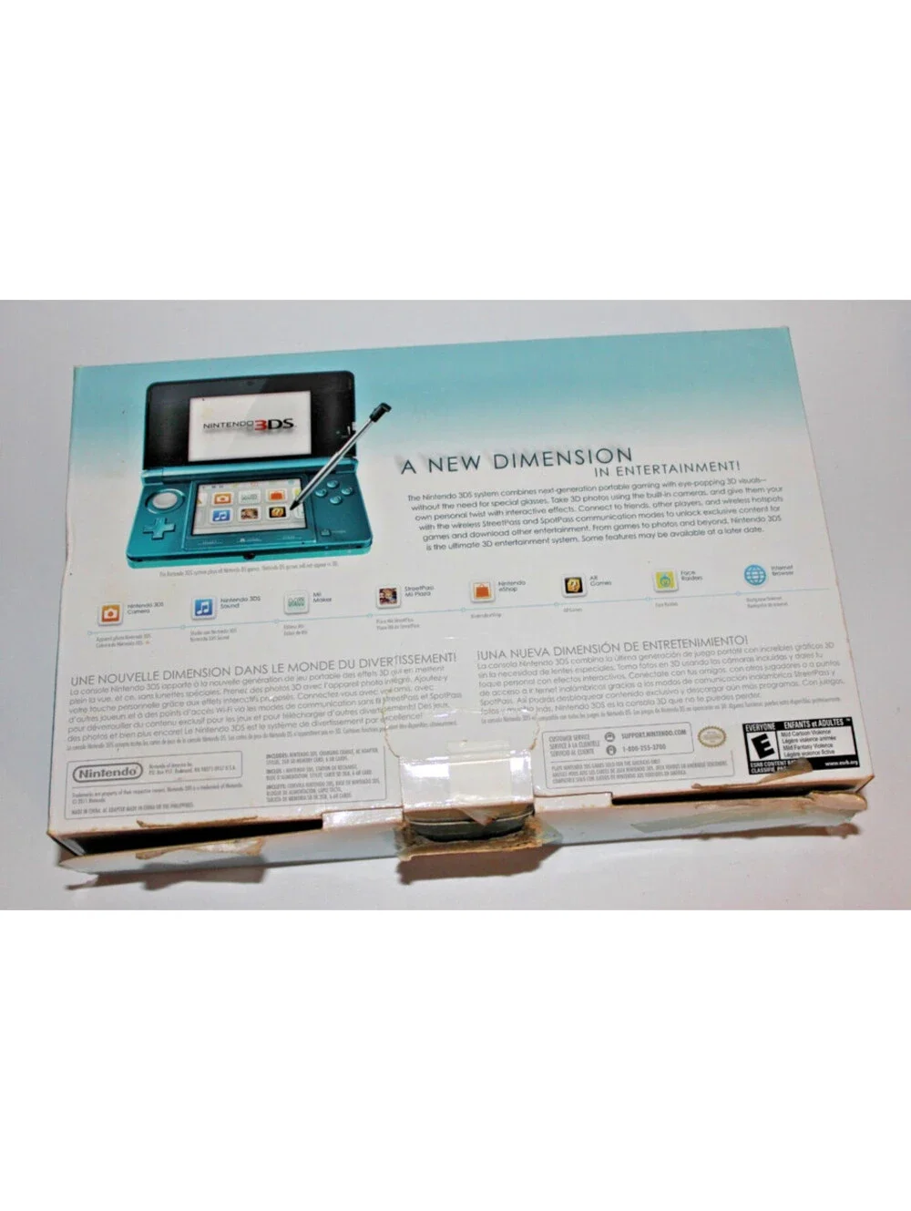Nintendo 3DS Blue Empty Box with Operations Manual - Game NOT Included